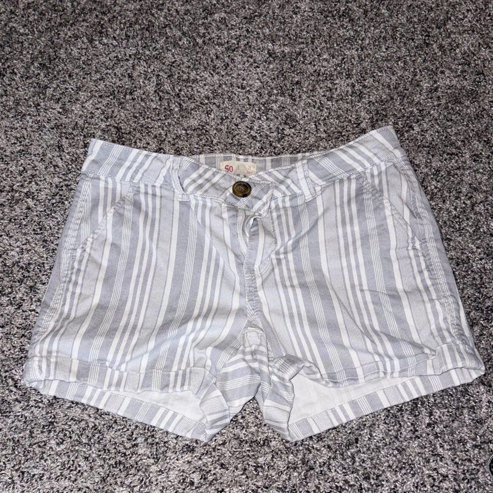 SO Light Gray Striped Women's Shorts
